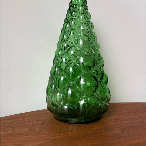 Emerald Bubble Design Vase Italian Empoli Bottle - Picture 10 of 13